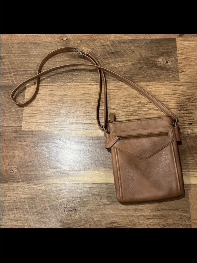 Brown Leather Crossbody Bag Unisex BrandName Safe Keeper